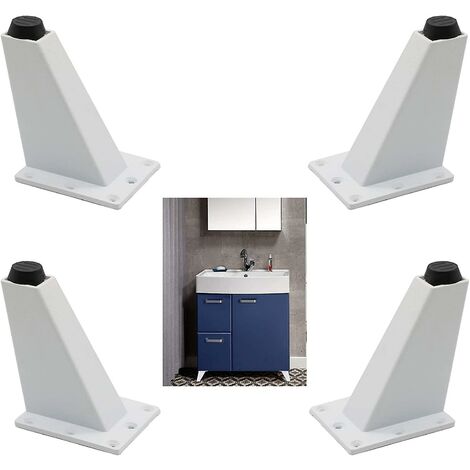 4 Piezas Patas Ajustables Patas De Muebles Patas De Cocina Barra De Encimera Tv Patas De Mesa De Escritorio, Pies De Muebles De Aleación De Aluminio-Blanco