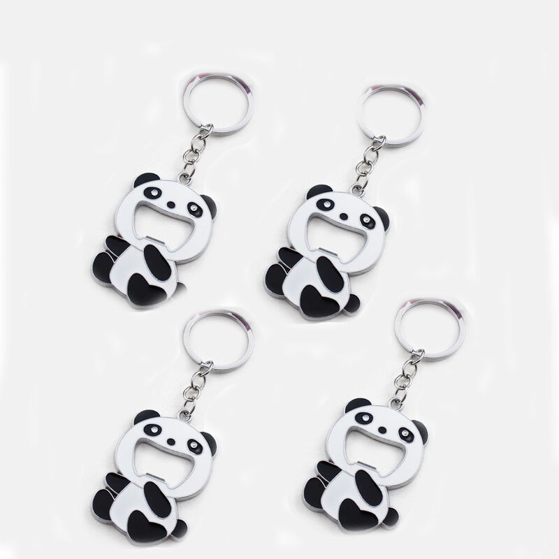 

4 piezas portátil Panda cerveza soda abridor de botellas llavero colgante lindo Panda abridor de botellas llavero