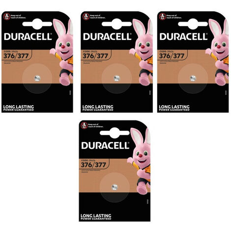 4 piles 377 Duracell