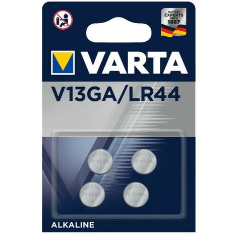 4 piles bouton V13GA - LR44 - A76 Varta Alcaline 1,5V (4276101404)