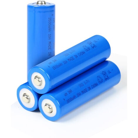 4 Piles Rechargeables 3.7V, Battery 3500mAh, Batteries Haute capacité pour Lampe Frontale LED, télécommande, Voiture