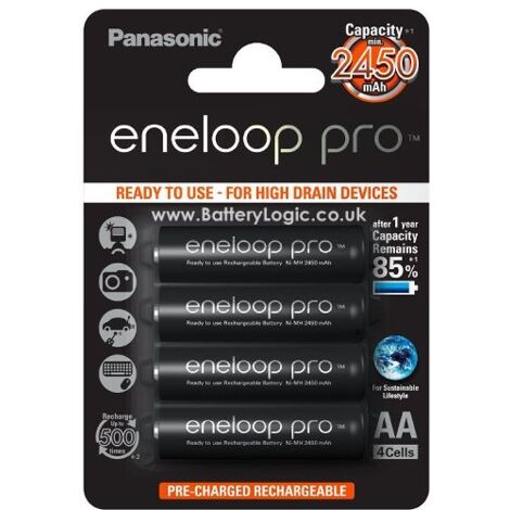 4 piles rechargeables accu PANASONIC ENELOOP XX LR6 AA 2450mAh
