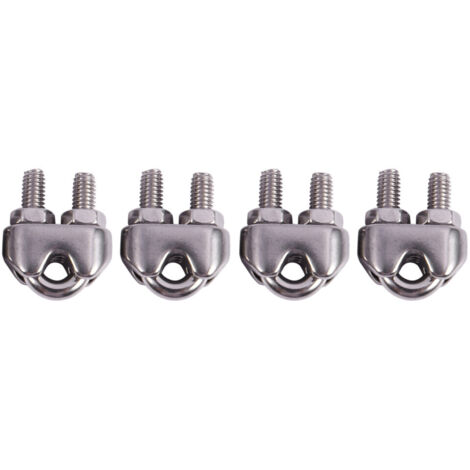 4 pinces selle clip câble inox pour cordes 0.3cm 3mm fil