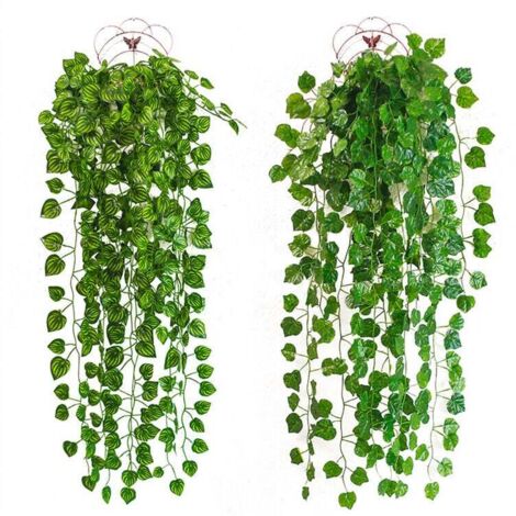 4 plantas colgantes de hiedra artificial de 110 cm, plantas falsas para oficina, cocina, boda, fiesta, jardín, festival, decoración de pared.