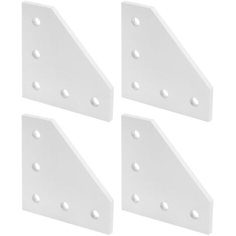 4 Plaquettes de Jonction Extérieure 5 Trou L Aluminum 2020 Angle Connecteur Renfort Plaque Soudure à Main Robot