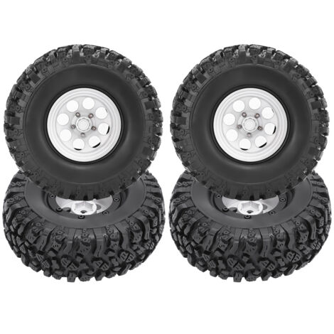 4 pneus en caoutchouc de 1,9 pouces pour jantes de voiture RC, compatible avec crawlers 1/10 et diamètre 115mm.
