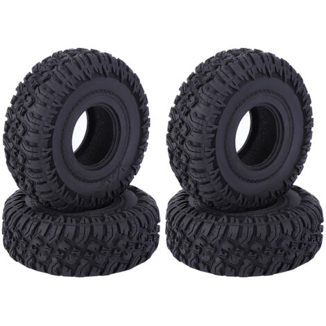 4 Pneus Noirs 1.9 Pouces pour RC Crawler 1/10 - Accessoires Modèles Voiture Tout-Terrain