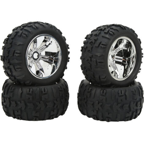 4 Pneus RC en Caoutchouc Renforcés Antidérapants pour Traxxas Arrma 1/8 1/10, Durables et Résistants à l'Abrasion