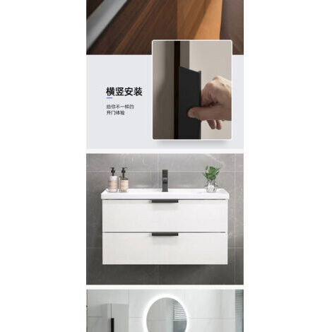 4 poignées de meuble de cuisine modernes en alliage d'aluminium, rectangulaires, encastrées, 200 mm