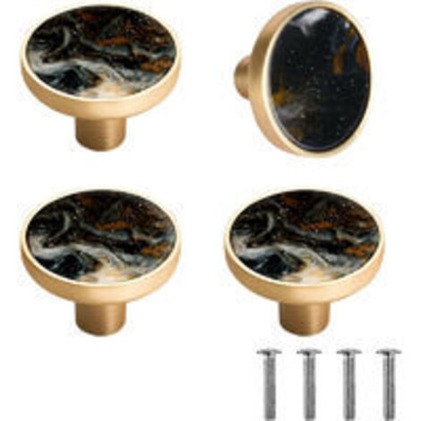 4 poignées de porte de tiroir, boutons de meuble de 32 mm avec un trou rond