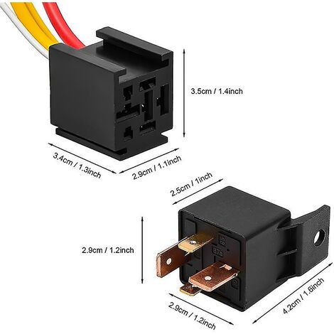 4-poliges Relais mit Kabelbaum, LKW-Motor, robust, 80 A, Ein/Aus, normalerweise offen, Spst-Relaissockel, Stecker Jd2