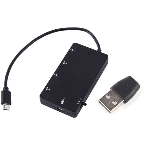 4-Port Micro-USB-2.0-Hub mit OTG-Funktion und Ladekabel für Smartphones und Tablets