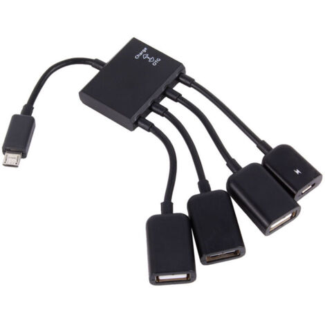 4-Port Micro USB OTG Host Hub Adapter Cable for Android Tablets and Smartphones