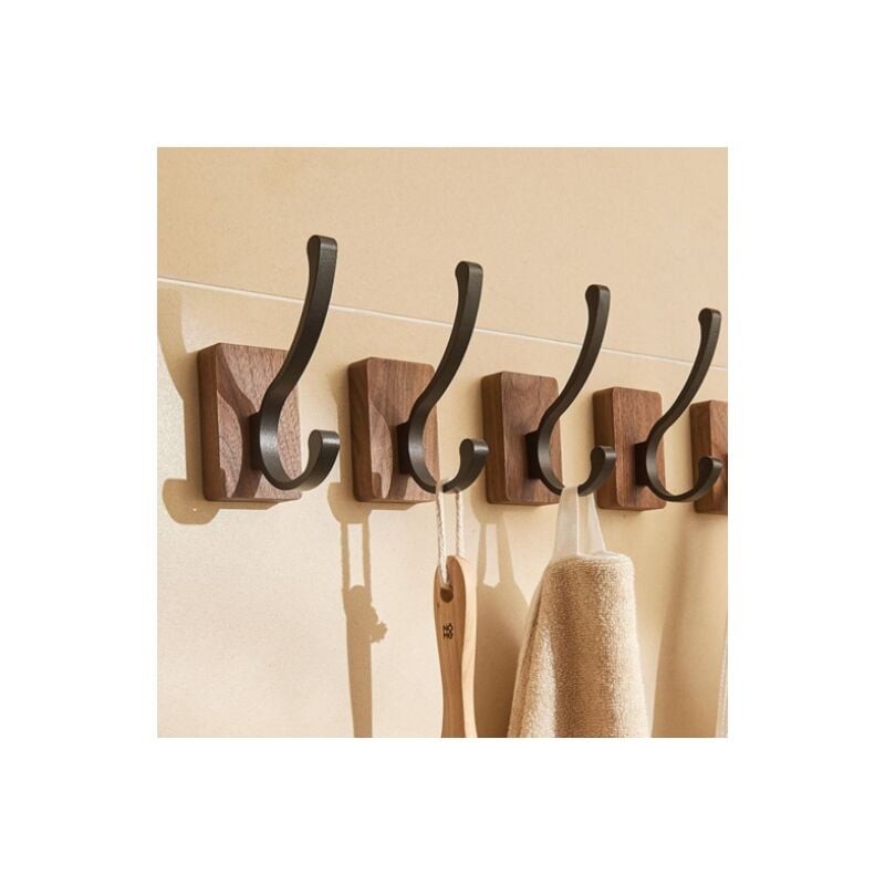 Galozzoit - 4 Porte Manteau - Manteaux en Bois, Crochet Mural Pour Chapeaux, Clés, Serviettes, Portefeuilles, Décoration de Salon, Salle de Bain,