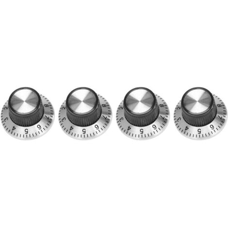 4 Potentiomètres Métal avec Plateau 0-9 pour Bouton Arbre 6 mm