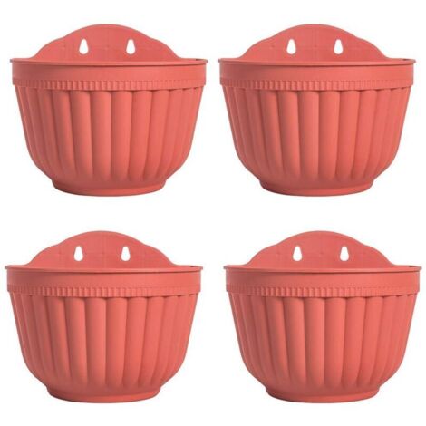 4 Pots de Fleurs à Suspendre au Mur Vertical pour Jardin, Salon, fenêtre, intérieur ou extérieur, pour Cuisine, Herbes aromatiques, Balcon, Balustrade, étagère, clôture, Treillis décoratif Moderne
