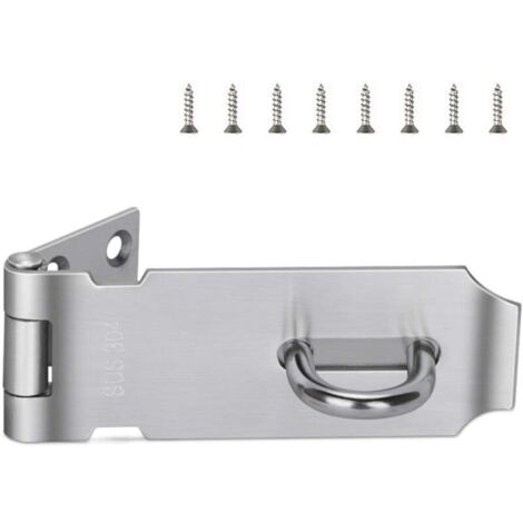 4 Pouces Cadenas Fermoir Porte De Porte, Acier Inoxydable Fini Avec 8 Pièces Montage Des Vis, Pour Portes, fenêtres, entrepôts, etc.