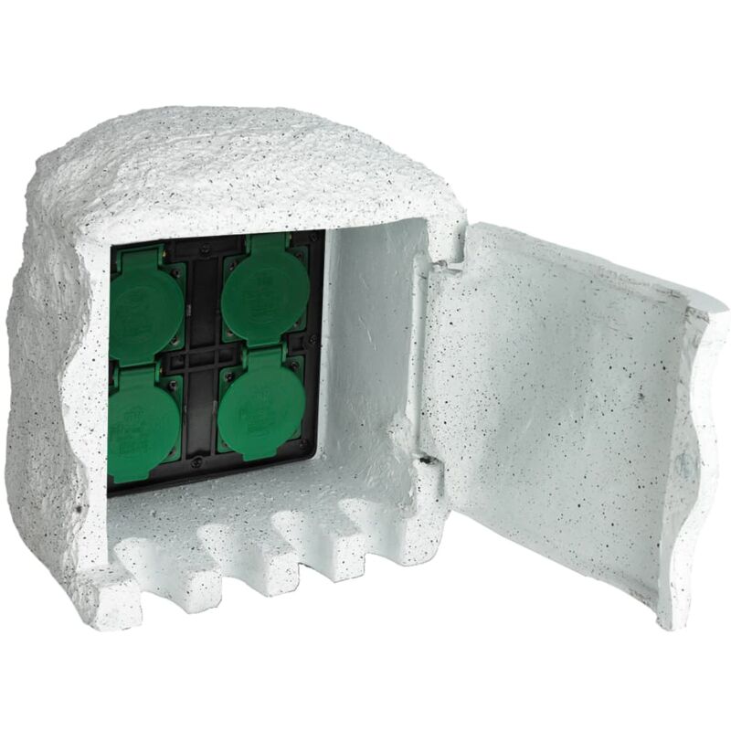 4 prises de jardin étanches Résine Blanc QOI62762 design in