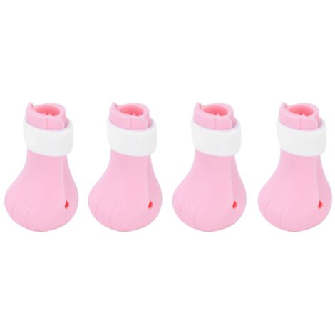 4 Protections de Pattes en Silicone pour Chat, Anti-Rayures, pour le Bain (Rose) - 4 Pièces