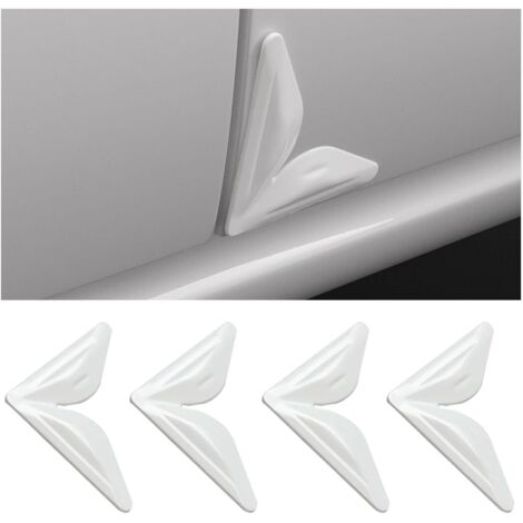 4 protectores de esquinas para puertas de coche, protectores laterales para puertas de coche, resistentes a arañazos (blancos)