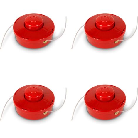 4 puntas de hilo para desbrozadora (4 piezas), rosca izquierda M10 x 1.25, grosor del hilo de 3 mm, longitud del hilo de 2,3 m, repuestos para hilo de desbrozadora, juego de 4 carretes de hilo