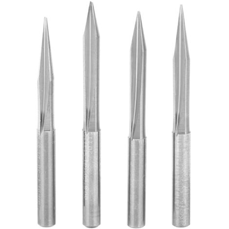 4 punte per incisione a 2 taglienti per intaglio a forma di V 4x0,5x15°/4x0,5x20°/4x0,5x25°/4x0,5x30°