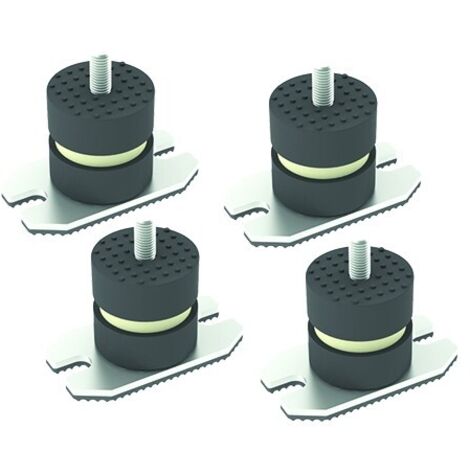 4 PZ ANTIVIBRANTI A PAVIMENTO CON PIASTRA HxL 40x40 mm M8x22
