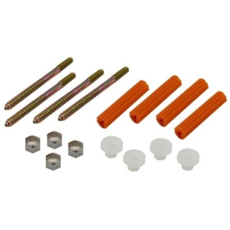 4 PZ FISSAGGI PER WC E BIDET CON TASSELLO ARANCIO mm 6 X 80
