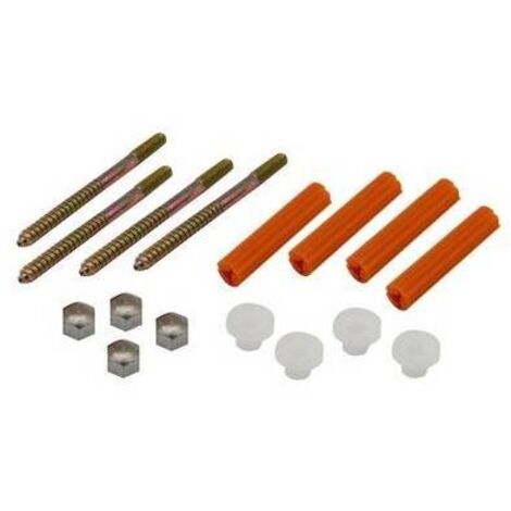 4 PZ FISSAGGI PER WC E BIDET CON TASSELLO ARANCIO mm 6 X 80 DH