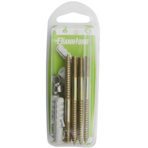 4 PZ FISSAGGI VERTICALI PER WC E BIDET  BLISTER Zincato - M6x80