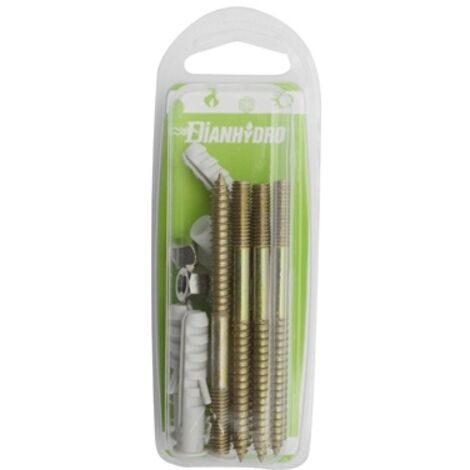 4 PZ FISSAGGI VERTICALI PER WC E BIDET  BLISTER Zincato - M6x80 FAIDF