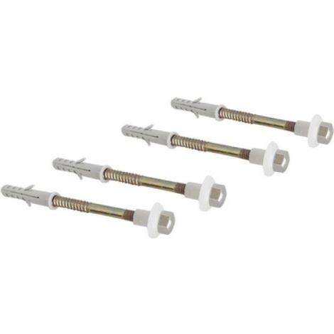 4 PZ FISSAGGI VERTICALI PER WC E BIDET Zincati - M6x80