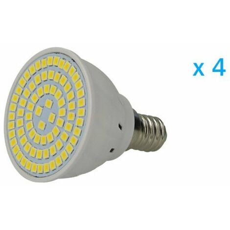 4 PZ Lampade Led E14 Spot 4W=40W Bianco Caldo Diametro 50mm Con 80 smd 2835