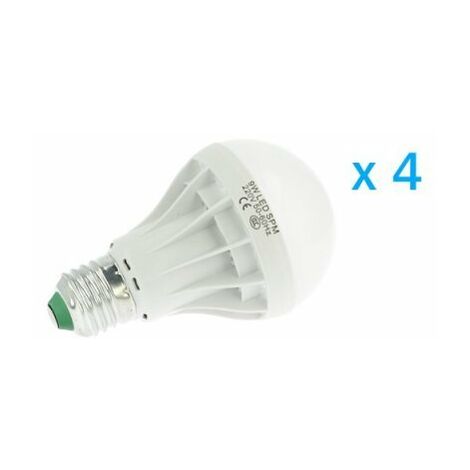 4 PZ Lampade Led E27 Bulbo A60 9W=80W Bianco Freddo