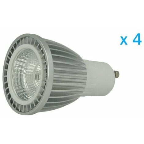 4 PZ Lampade Led GU10 Cob 6W 220V Bianco Caldo 3000K Carcassa Alluminio