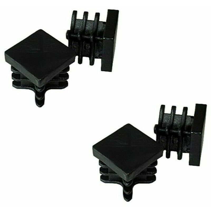 Image of Tappo - 4 pz puntale alettato quadrato gommino interno quadrato nero varie misure misura: 40x40 mm