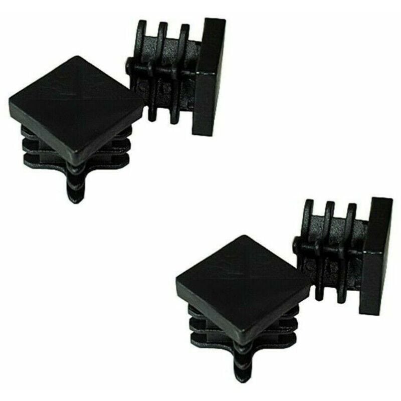 Image of 4 pz puntale alettato quadrato gommino interno tappo quadrato nero varie misure misura: 35x35 mm