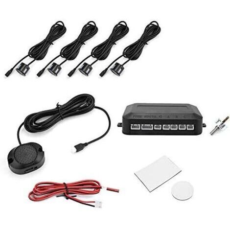 4 Radar De Recul Voiture, Buzzer Radars Parking Kit Aide Au Stationnement Auto Système Parcage Inverse Arrière Capteurs Audio électromagnétique Avec Avertissement Sonore Distance Détection Détecteurs