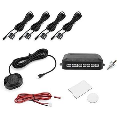 4 Radar De Recul Voiture, Buzzer Radars Parking Kit Aide Au Stationnement Auto Système Parcage Inverse Arrière Capteurs Audio électromagnétique Avec Avertissement Sonore Distance Détection Détecteurs