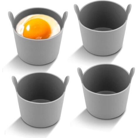 4 ramequines para freidora de aire, dispensador de huevos reutilizable de silicona para freidora de aire con asas, moldes para huevos escalfados para freidora de aire, accesorios de cocina para freír 