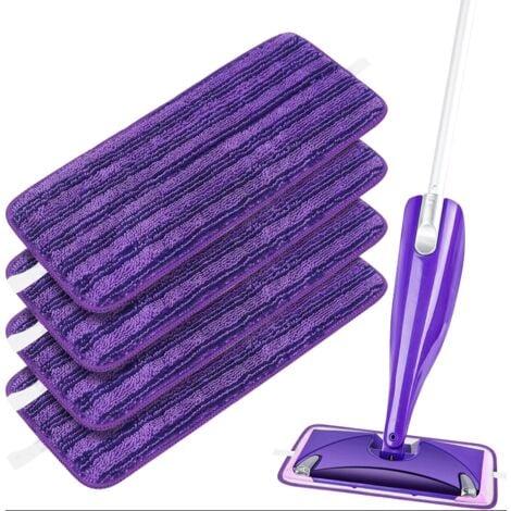 RNEMITERY 4 Remplacement Lingettes Reutilisable Lavables pour Balais Swiffer WetJet Spray en Microfibre