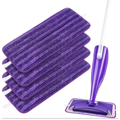 4 Remplacement Lingettes Reutilisable Lavables pour Balais Swiffer WetJet Spray en Microfibre
