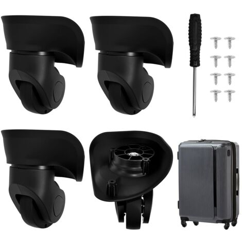 4 roues de rechange pour valise, pivotantes 360°, en pvc, avec vis et tournevis, pour réparation bagages voyage