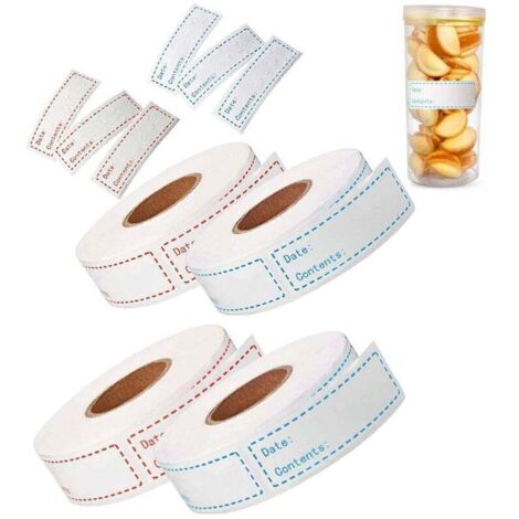 4 Rouleaux 500 pièces etiquette confiture, Etiquettes congelation, etiquette bocaux, etiquettes autocollantes, pour bouteille, pot Mason, pot de stockage, pot alimentaire, emballage cadeau (7
