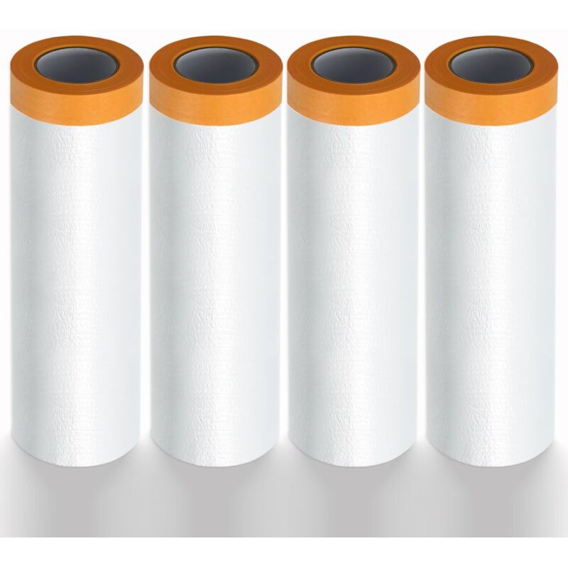 4 Rouleaux Bâche de Protection Peinture 270cm x 20m -Film de Masquage Peinture Imperméable Anti-Poussière - Pour Sol, Automobile & Meubles