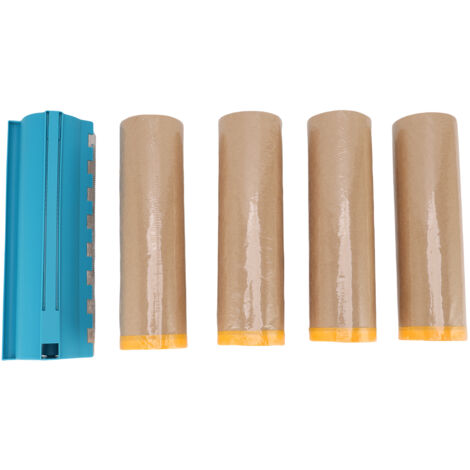 4 rouleaux de papier de masquage pré-encollé avec distributeur 18 pouces 80 pieds rouleau de protection adhésif de peinture pour couvrir les cadres de plinthes de voitures carrosserie automobile