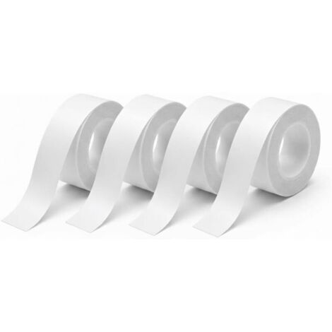 4 Rouleaux Etiquette Autocollante pour Imprimante E10/E11/E16, 15mm x 4m Étiquettes Imperméables Résistantes à l'Huile, Noir sur Blanc