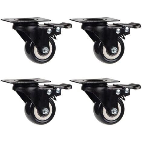 4 Roulettes Pivotantes 50mm Roulettes pour Meubles Roues en Transport Roulettes, 50 kg par roulette - Typ 2