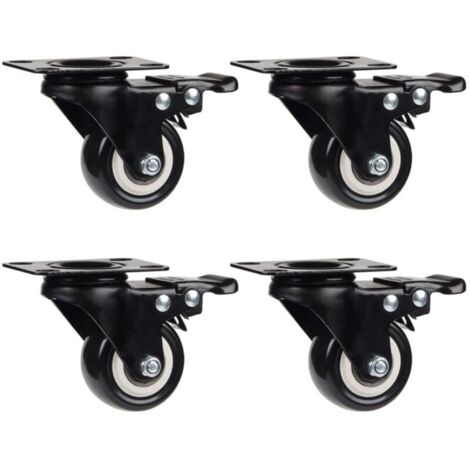 4 Roulettes Pivotantes 50mm Roulettes pour Meubles Roues en Transport Roulettes, 50 kg par roulette - Typ 2