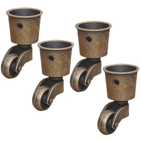 4 roulettes Pivotantes en Laiton Massif, Roulette de Meuble Haut de Gamme, Charge 440 Lbs, pour Canapé Table Basse Piano, avec Vis